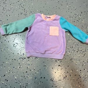 Fuzzy Colorblock Sweatshirt